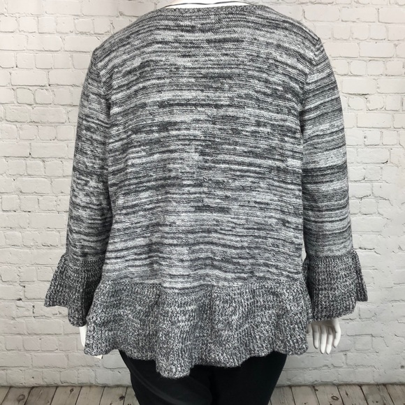Style & Co Gray Ruffle Trim Sweater Plus Size 3X - Picture 3 of 5